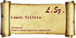 Lewin Szilvia névjegykártya